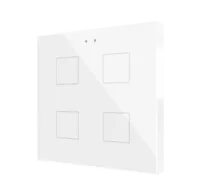 Zennio ZVIF4VTGW Выключатель сенсорный KNX Flat 4, версия vT, 4-кнопочный, LED индикация, 2хAI/DI, цвет: глянцевый белый