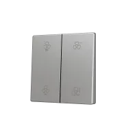 Zennio ZS55CSOFT24SC ZS55, Накладка для двух кнопок KNX Soft 55x55 мм, Наклон вверх и вниз, Серебристый, На заказ
