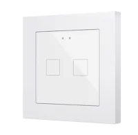 Zennio ZVIF55X2V2W Емкостный сенсорный выключатель с подсветкой (55 x 55 мм) Flat 55 X2v2, 2-кнопочный, цвет: белый