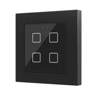 Zennio ZVIF55X4VTA Выключатель сенсорный KNX Flat 55 X4, версия vT,  4-кнопочный, цвет: черный