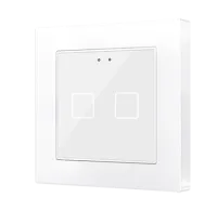 Zennio ZVIF55X2VTGW Выключатель сенсорный KNX Flat 55 X2, версия vT, 2-кнопочный, цвет: глянцевый белый