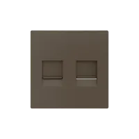 Zennio 830001303 ZS55, Декоративная накладка для разъема RJ45 55x55 мм, 2 вставки, Мокко
