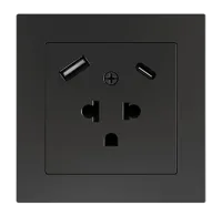 Zennio ZS55IEUA2US ZS55 — евро-американская розетка с USB C+A