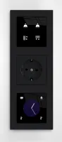 Zennio ZVIF55X4VTA Выключатель сенсорный KNX Flat 55 X4, версия vT,  4-кнопочный, цвет: черный