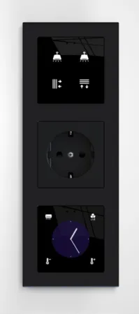 Zennio ZVIF55X4VTS Выключатель сенсорный KNX Flat 55 X4, версия vT,  4-кнопочный, цвет: серебро
