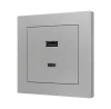 Zennio ZSI2UCA + ZS55C2UCAY Двойное зарядное устройство USB C+A 5 В / 3,5 А ZS55 – USB C+A Charger