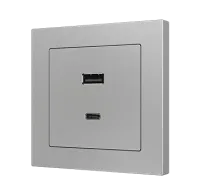 Zennio ZSI2UCA + ZS55C2UCAY Двойное зарядное устройство USB C+A 5 В / 3,5 А ZS55 – USB C+A Charger