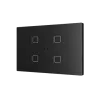 Zennio ZVITXLX4A Выключатель сенсорный KNX Tecla XL X4,  4-кнопочный,  PC-ABS пластик, цвет: черный