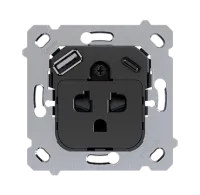 Zennio ZS55IEUA2US ZS55 — евро-американская розетка с USB C+A