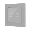 Zennio ZVIF55X2VTS Выключатель сенсорный KNX Flat 55 X2, версия vT, 2-кнопочный, цвет: серебро