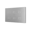 Zennio ZVITXLX6S Выключатель сенсорный KNX Tecla XL X6,  6-кнопочный,  PC-ABS пластик, цвет: серебро