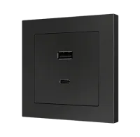 Zennio ZSI2UCA + ZS55C2UCAY Двойное зарядное устройство USB C+A 5 В / 3,5 А ZS55 – USB C+A Charger