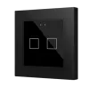Zennio ZVIF55X2V2A Емкостный сенсорный выключатель с подсветкой (55 x 55 мм) Flat 55 X2v2, 2-кнопочный, цвет: черный