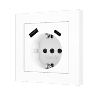 Zennio ZSISC2US Розетка Schuko ZS55, 16A (230В), встроенные разъемы USB C и USB A