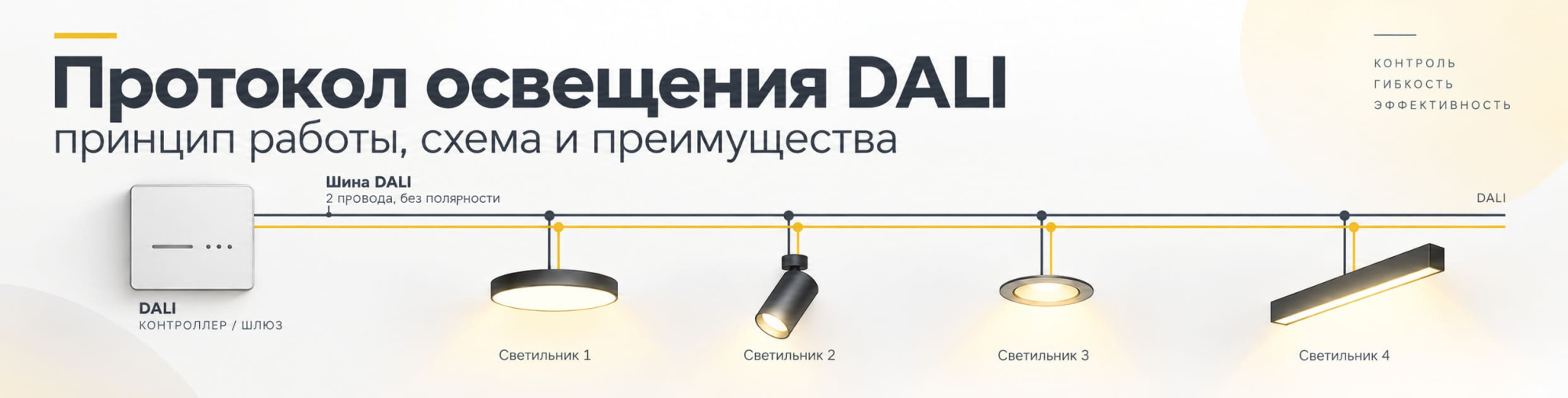 DALI освещение: принцип работы, системы управления и светильники с протоколом DALI DALI освещение: принцип работы, системы управления и светильники с протоколом DALI