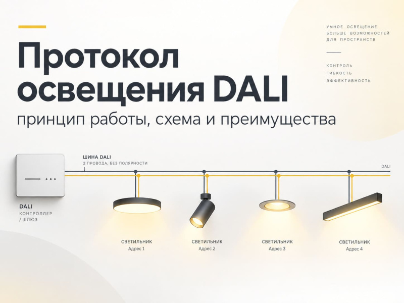 DALI освещение: принцип работы, системы управления и светильники с протоколом DALI