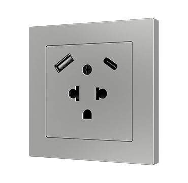 Zennio ZS55IEUA2US ZS55 — евро-американская розетка с USB C+A
