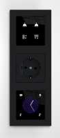 Zennio ZVIF55X4VTA Выключатель сенсорный KNX Flat 55 X4, версия vT,  4-кнопочный, цвет: черный