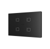 Zennio ZVITXLX4A Выключатель сенсорный KNX Tecla XL X4,  4-кнопочный,  PC-ABS пластик, цвет: черный