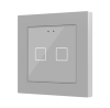 Zennio ZVIF55X2VTS Выключатель сенсорный KNX Flat 55 X2, версия vT, 2-кнопочный, цвет: серебро