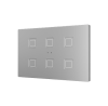 Zennio ZVITXLX6S Выключатель сенсорный KNX Tecla XL X6,  6-кнопочный,  PC-ABS пластик, цвет: серебро