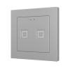 Zennio ZVIT55X2SS Выключатель сенсорный KNX Tecla 55 X2 Sign,  2-кнопочный с иконками DND/MUR,  PC-ABS пластик, цвет: серебро