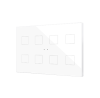 Zennio ZVIFXLX8W Flat XL X8. Стеклянный сенсорный выключатель - 8 кнопки, цвет: белый