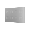 Zennio ZVITXLX8S Выключатель сенсорный KNX Tecla XL X8,  8-кнопочный,  PC-ABS пластик, цвет: серебро