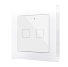 Zennio ZVIF55X2V2GW Емкостный сенсорный выключатель с подсветкой (55 x 55 мм) Flat 55 X2v2, 2-кнопочный, цвет: белый, оттенок: глянцевый