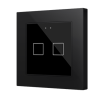 Zennio ZVIF55X2V2A Емкостный сенсорный выключатель с подсветкой (55 x 55 мм) Flat 55 X2v2, 2-кнопочный, цвет: черный